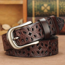 Load image into Gallery viewer, Genuine Leather Belts for Women Second Layer Cowskin Woman Belt Vintage Pin Buckle Strap Jeans - UK Fashion Market
