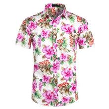 Load image into Gallery viewer, Hawaiian Shirts Mens Tropical Pink Floral Beach Shirt Summer Short Sleeve Vacation Clothing Casual Hawaii Shirt Men USA Size XXL - UK Fashion Market
