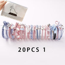 Load image into Gallery viewer, 8/12/16/20/25Pcs New Women Girls Basic Knot Pearls Elastic Hair Bands Scrunchies Ponytail Holder Headbands Hair Accessories Set - UK Fashion Market

