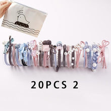 Load image into Gallery viewer, 8/12/16/20/25Pcs New Women Girls Basic Knot Pearls Elastic Hair Bands Scrunchies Ponytail Holder Headbands Hair Accessories Set - UK Fashion Market
