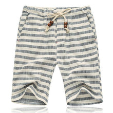 Load image into Gallery viewer, Summer New Cotton Linen Casual Shorts Men Grid Hot Mens Bermudas Shorts Comfortable Male Beach Shorts - UK Fashion Market
