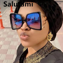 Load image into Gallery viewer, Hollow Oversize Square Sunglasses For Women 2020 New Fashion Bow Shape Bee Sun Glasses Female Gradient Black Pink Big Shades - UK Fashion Market
