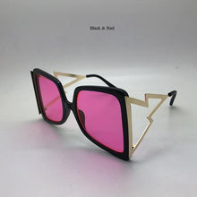 Load image into Gallery viewer, Hollow Oversize Square Sunglasses For Women 2020 New Fashion Bow Shape Bee Sun Glasses Female Gradient Black Pink Big Shades - UK Fashion Market
