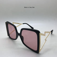 Load image into Gallery viewer, Hollow Oversize Square Sunglasses For Women 2020 New Fashion Bow Shape Bee Sun Glasses Female Gradient Black Pink Big Shades - UK Fashion Market
