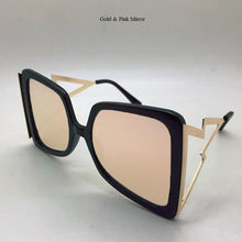 Load image into Gallery viewer, Hollow Oversize Square Sunglasses For Women 2020 New Fashion Bow Shape Bee Sun Glasses Female Gradient Black Pink Big Shades - UK Fashion Market
