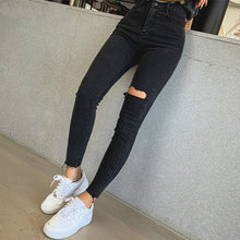 Load image into Gallery viewer, Women Skinny Pants Black Jeans
