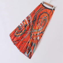 Load image into Gallery viewer, Cartoon Pleated Summer Skirts Womens 2020 New Fashion Print High Waist Elastic Long Skirt for Women Faldas Mid-Calf High Street - UK Fashion Market
