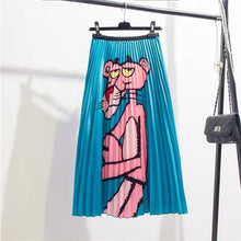 Load image into Gallery viewer, Cartoon Pleated Summer Skirts Womens 2020 New Fashion Print High Waist Elastic Long Skirt for Women Faldas Mid-Calf High Street - UK Fashion Market
