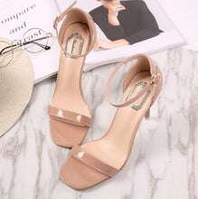 Load image into Gallery viewer, ORATEE Fashion Ankle Strap Women Casual Sandals Open Toe Summer High Heel Shoes Buckle Ladies Office Work Sandalias Shoes - UK Fashion Market
