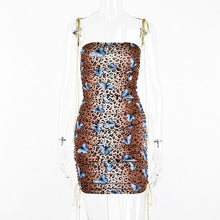 Load image into Gallery viewer, Hugcitar leopard print backless sexy bodycon mini dress 2019 summer women fashion slash neck slip party streetwear clothes - UK Fashion Market

