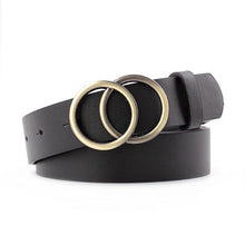 Load image into Gallery viewer, Best YBT Women Belt Imitation leather Alloy Pin Buckle Belt New Double Circle Button Belt Leisure Jeans Fashion Dress Women Belt - UK Fashion Market
