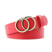 Load image into Gallery viewer, Best YBT Women Belt Imitation leather Alloy Pin Buckle Belt New Double Circle Button Belt Leisure Jeans Fashion Dress Women Belt - UK Fashion Market
