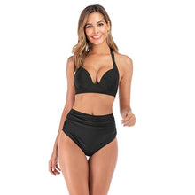 Load image into Gallery viewer, 2020 new swimsuit multi color sexy solid color printing high waist split Swimsuit Bikini suit women's Beach swimsuit - UK Fashion Market
