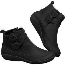 Load image into Gallery viewer, PU Leather Ankle Boots for Women Autumn Winter Cross Strips Vintage Women Punk Boots Shoes Ladies Flat Women Boots Woman - UK Fashion Market
