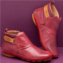 Load image into Gallery viewer, PU Leather Ankle Boots for Women Autumn Winter Cross Strips Vintage Women Punk Boots Shoes Ladies Flat Women Boots Woman - UK Fashion Market
