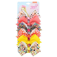 Load image into Gallery viewer, 6 Pieces/Set JoJo Bows Jojo Siwa Rainbow Printed Knot Ribbon Bow For Girls Handmade Boutique Hair Clip Children Hair Accessories - UK Fashion Market
