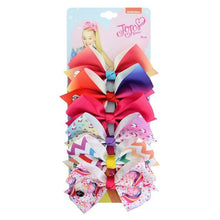 Load image into Gallery viewer, 6 Pieces/Set JoJo Bows Jojo Siwa Rainbow Printed Knot Ribbon Bow For Girls Handmade Boutique Hair Clip Children Hair Accessories - UK Fashion Market
