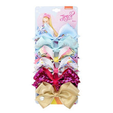 Load image into Gallery viewer, 6 Pieces/Set JoJo Bows Jojo Siwa Rainbow Printed Knot Ribbon Bow For Girls Handmade Boutique Hair Clip Children Hair Accessories - UK Fashion Market
