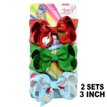 Load image into Gallery viewer, 6 Pieces/Set JoJo Bows Jojo Siwa Rainbow Printed Knot Ribbon Bow For Girls Handmade Boutique Hair Clip Children Hair Accessories - UK Fashion Market
