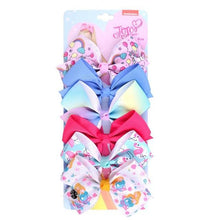 Load image into Gallery viewer, 6 Pieces/Set JoJo Bows Jojo Siwa Rainbow Printed Knot Ribbon Bow For Girls Handmade Boutique Hair Clip Children Hair Accessories - UK Fashion Market
