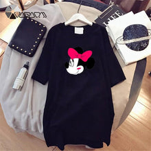Load image into Gallery viewer, Dress 2020 Summer Women Dresses Minnie Cartoon Print Casual Loose Black White Mini Women Clothing Big Size Dress Femme - UK Fashion Market
