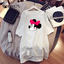 Load image into Gallery viewer, Dress 2020 Summer Women Dresses Minnie Cartoon Print Casual Loose Black White Mini Women Clothing Big Size Dress Femme - UK Fashion Market

