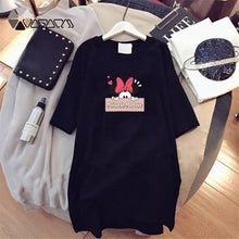 Load image into Gallery viewer, Dress 2020 Summer Women Dresses Minnie Cartoon Print Casual Loose Black White Mini Women Clothing Big Size Dress Femme - UK Fashion Market
