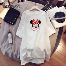 Load image into Gallery viewer, Dress 2020 Summer Women Dresses Minnie Cartoon Print Casual Loose Black White Mini Women Clothing Big Size Dress Femme - UK Fashion Market
