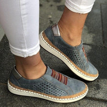 Load image into Gallery viewer, New Women's Shoes Hollow Out woman shoes Striped Vulcanize Breathable Elastic Retro Casual Flats Suitable Wide Leg Woman Sneaker - UK Fashion Market
