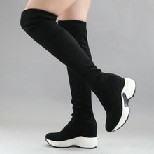 Load image into Gallery viewer, QUTAA 2020 Stretch Fabrics Over The Knee Boots Height Increasing Round Toe Women Shoes Autumn Winter Casual Long Boots Size34-43 - UK Fashion Market

