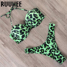 Load image into Gallery viewer, RUUHEE Bikini Swimwear Women Swimsuit 2020 Leopard Brazilian Bikini Set Push Up Bathing Suit Female Summer Beach Wear Biquini - UK Fashion Market
