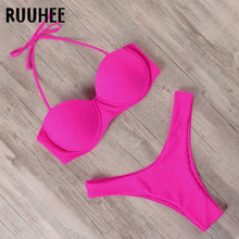 Load image into Gallery viewer, RUUHEE Bikini Swimwear Women Swimsuit 2020 Leopard Brazilian Bikini Set Push Up Bathing Suit Female Summer Beach Wear Biquini - UK Fashion Market
