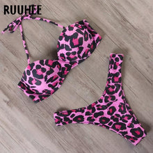 Load image into Gallery viewer, RUUHEE Bikini Swimwear Women Swimsuit 2020 Leopard Brazilian Bikini Set Push Up Bathing Suit Female Summer Beach Wear Biquini - UK Fashion Market
