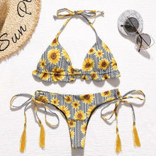 Load image into Gallery viewer, Brazilian bikini thong 2020 Leaves print bathing suit Tassel swimwear women Sexy swimsuit female Push up bathers new biquinis - UK Fashion Market
