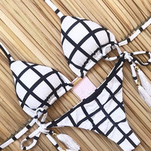 Load image into Gallery viewer, Brazilian bikini thong 2020 Leaves print bathing suit Tassel swimwear women Sexy swimsuit female Push up bathers new biquinis - UK Fashion Market
