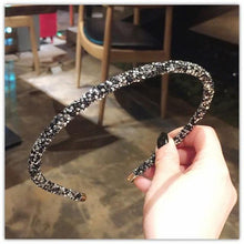 Load image into Gallery viewer, New Fashion Flash Drill With Teeth Narrow Side Thin Women's Hair Band Bezel Turban Headband Girls Non-slip Hair Accessories - UK Fashion Market
