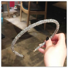 Load image into Gallery viewer, New Fashion Flash Drill With Teeth Narrow Side Thin Women's Hair Band Bezel Turban Headband Girls Non-slip Hair Accessories - UK Fashion Market
