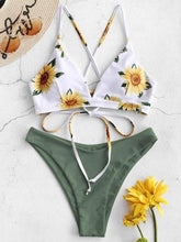 Load image into Gallery viewer, Sunflower Printed Bikini Set Sexy  Swimwear Women 2020 Mujer Push Up Padded Biquini Bathers Bandage Bathing Suit Swimsuit Bikini - UK Fashion Market
