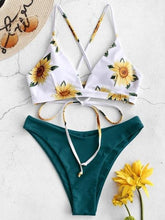 Load image into Gallery viewer, Sunflower Printed Bikini Set Sexy  Swimwear Women 2020 Mujer Push Up Padded Biquini Bathers Bandage Bathing Suit Swimsuit Bikini - UK Fashion Market
