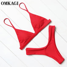 Load image into Gallery viewer, OMKAGI Brand Swimwear Women Swimsuit Sexy Push Up Micro Bikinis Set Swimming Bathing Suit Beachwear Summer Brazilian Bikini 2019 - UK Fashion Market
