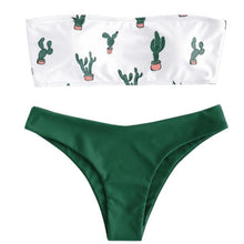 Load image into Gallery viewer, Bikinx Bandeau swimwear women push up swimsuit female Cactus Print micro bikini 2020 sexy bathing suit beach bathers Biquini new - UK Fashion Market
