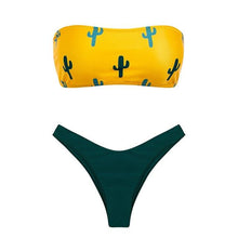 Load image into Gallery viewer, Bikinx Bandeau swimwear women push up swimsuit female Cactus Print micro bikini 2020 sexy bathing suit beach bathers Biquini new - UK Fashion Market
