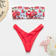 Load image into Gallery viewer, Bikinx Bandeau swimwear women push up swimsuit female Cactus Print micro bikini 2020 sexy bathing suit beach bathers Biquini new - UK Fashion Market
