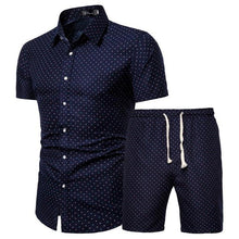Load image into Gallery viewer, Pattern Tracksuit Men Summer Beachwear Men's Set 2020 Mens Notched T Shirts +Shorts Two Piece Sets Floral Beach Swaet Suit 5XL - UK Fashion Market
