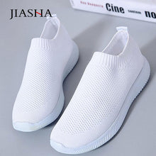 Load image into Gallery viewer, Women shoes 2020 new knitted slip on flat shoes woman tenis feminino casual mesh walking footwear sneakers women vulcanize shoes - UK Fashion Market
