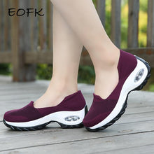 Load image into Gallery viewer, EOFK Women Sneakers Slip-On Spring Summer Cushioning Sports Shoes for Female Wine Red Comfortable Women's Loafers Flats - UK Fashion Market
