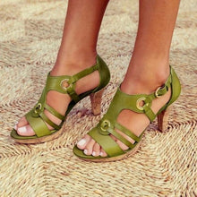 Load image into Gallery viewer, KWBEFRT 2020 Summer Sandals Women Open Toe Gladiator Shoes Women Ring Fashion Shoes Flats Metal Buckle Thin Heels Dropshipping - UK Fashion Market
