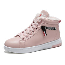 Load image into Gallery viewer, Winter Boots Women Ankle Boots Warm PU Plush Winter Woman Shoes Sneakers Flats Lace Up Ladies Shoes Women Short Snow Boots - UK Fashion Market
