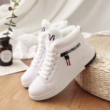 Load image into Gallery viewer, Winter Boots Women Ankle Boots Warm PU Plush Winter Woman Shoes Sneakers Flats Lace Up Ladies Shoes Women Short Snow Boots - UK Fashion Market
