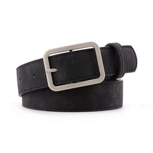 Load image into Gallery viewer, 2020 2.8cm Wide Leather Waist Strap Belt Black Brown high quality Women Square Metal Buckle belts Ladies Female Belts for Jeans - UK Fashion Market
